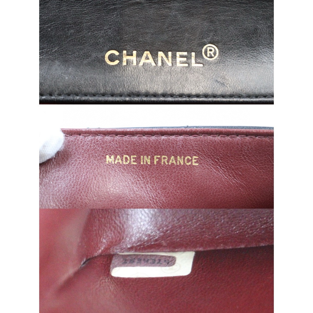 Good ( Rank AB)｜ CHANEL Matrasse Lamb Skin Chain Bag Black Made in 1989-1991 Year｜P25031407