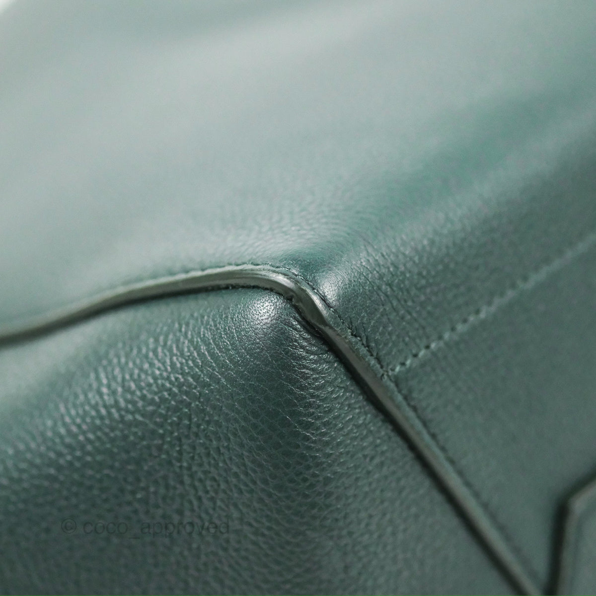 Celine Sangle Bucket Bag Grained Calfskin Dark Green