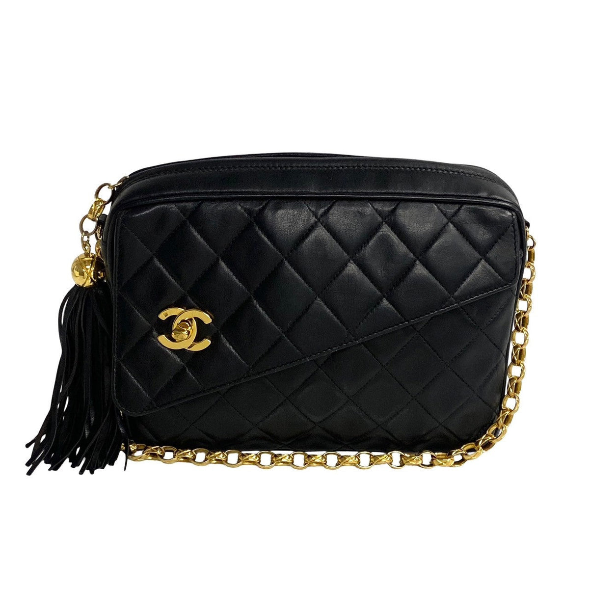 CHANEL Shoulder Bag leather black