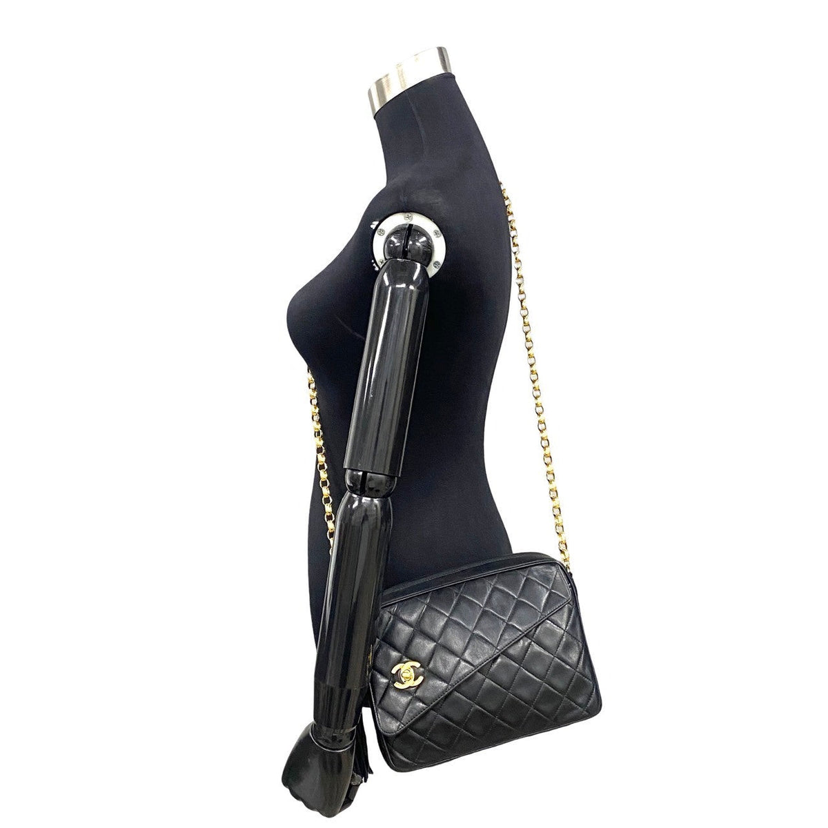 CHANEL Shoulder Bag leather black