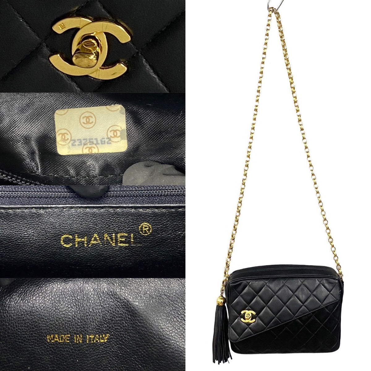 CHANEL Shoulder Bag leather black