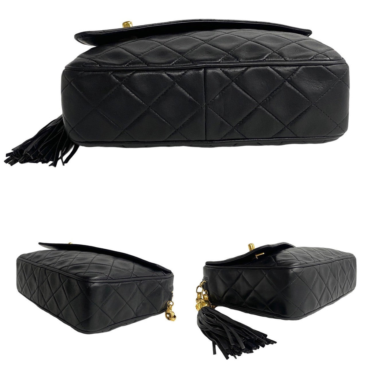 CHANEL Shoulder Bag leather black