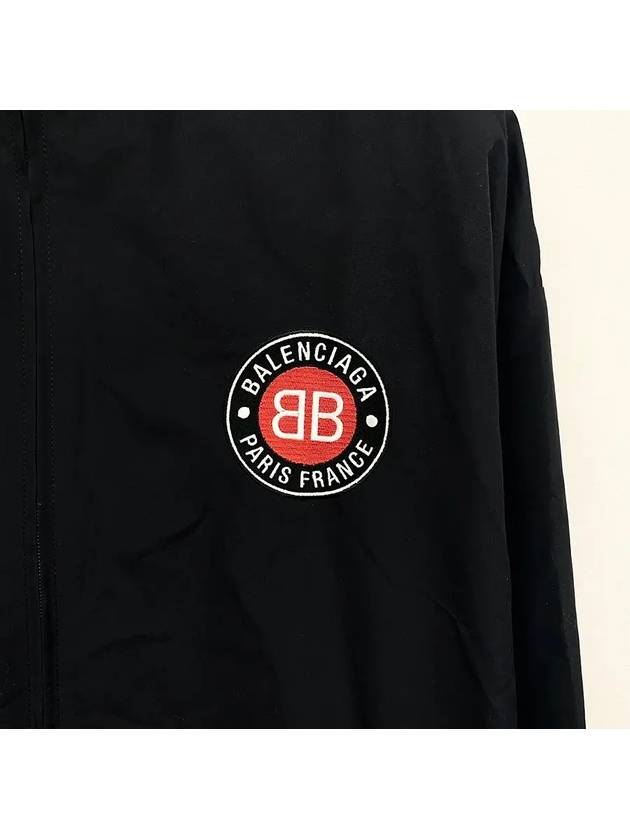 Luxury Balenciaga  High Neck Logo Zip-up Jacket Black