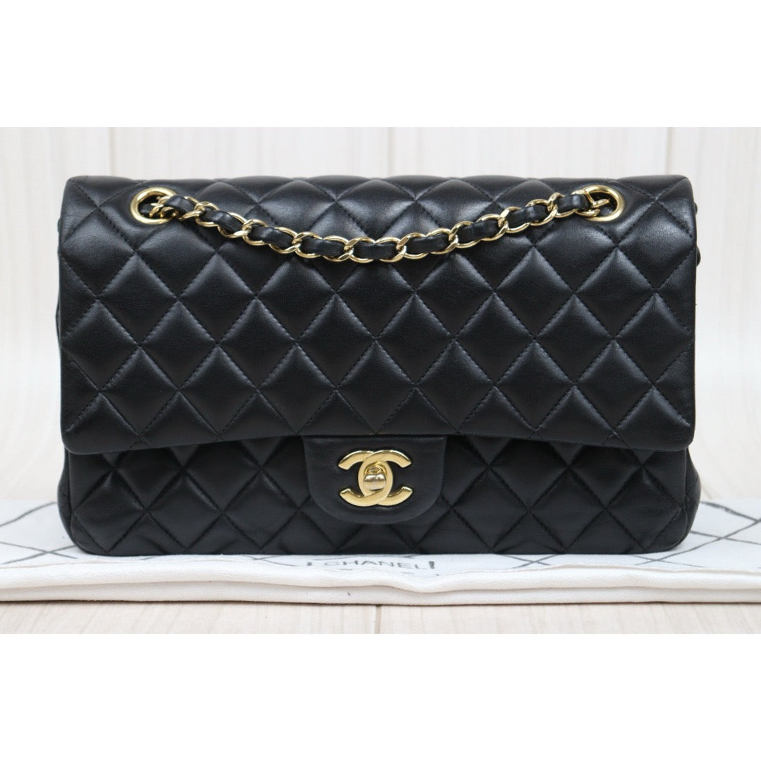 Very Good ( Rank A)｜ CHANEL Lamb Skin Matrasse Double Flap 25 Shoulder Bag  Black Made In 2021Year｜S25062503