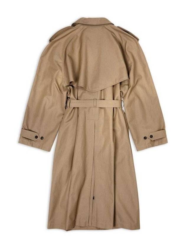 Luxury Balenciaga  Women's Oversized Shoulder Tab Trench Coat Beige