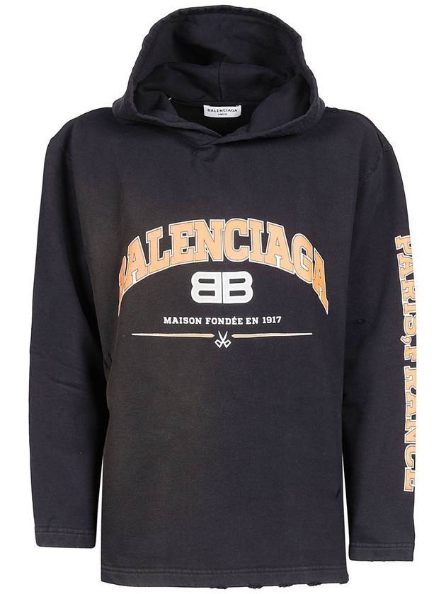Luxury Balenciaga  BB Logo Hoodie Black