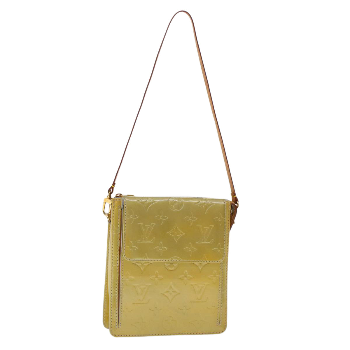 LOUIS VUITTON Monogram Vernis Motto Accessory Pouch Gris M91030 LV  48992