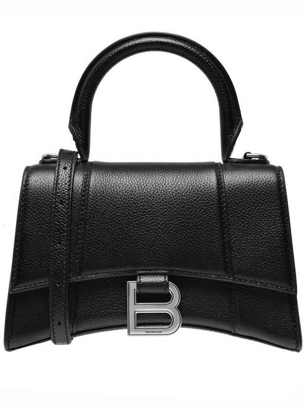 Luxury Balenciaga  Hourgrass Small Grained Calfskin Cross Bag Black