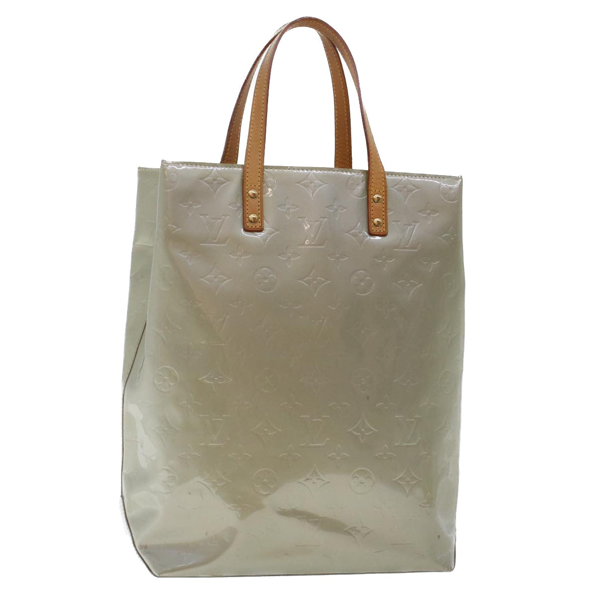 LOUIS VUITTON Monogram Vernis Reade MM Hand Bag Gris M91142 LV  49003