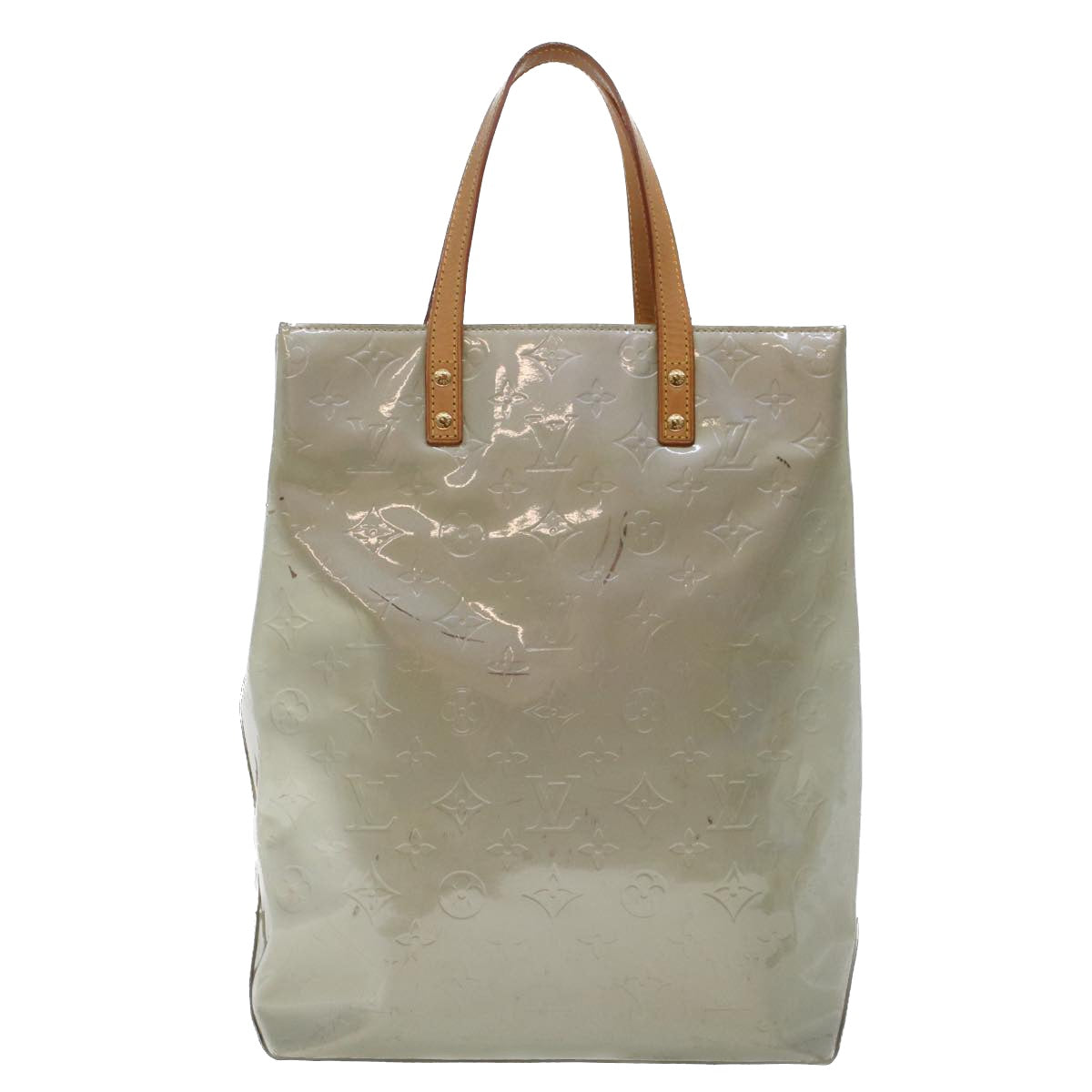 LOUIS VUITTON Monogram Vernis Reade MM Hand Bag Gris M91142 LV  49003
