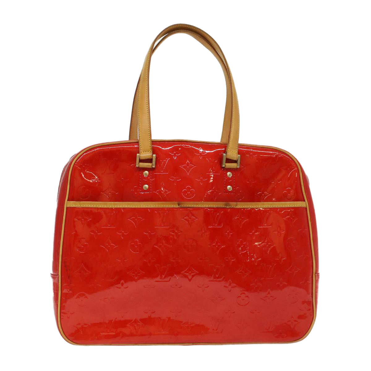 LOUIS VUITTON Monogram Vernis Sutton Hand Bag Red M91080 LV  49006