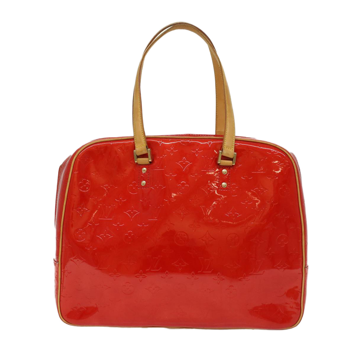 LOUIS VUITTON Monogram Vernis Sutton Hand Bag Red M91080 LV  49006