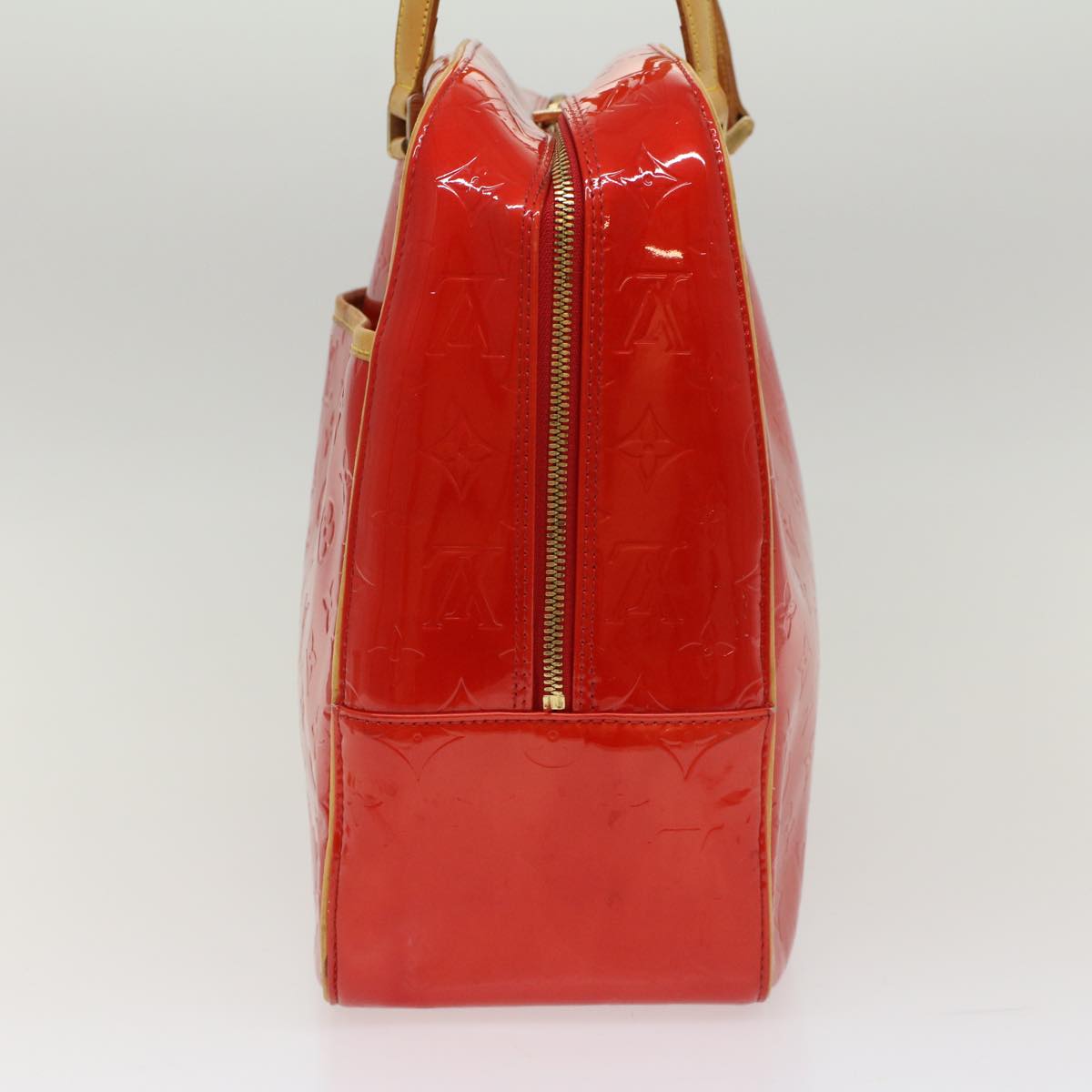 LOUIS VUITTON Monogram Vernis Sutton Hand Bag Red M91080 LV  49006