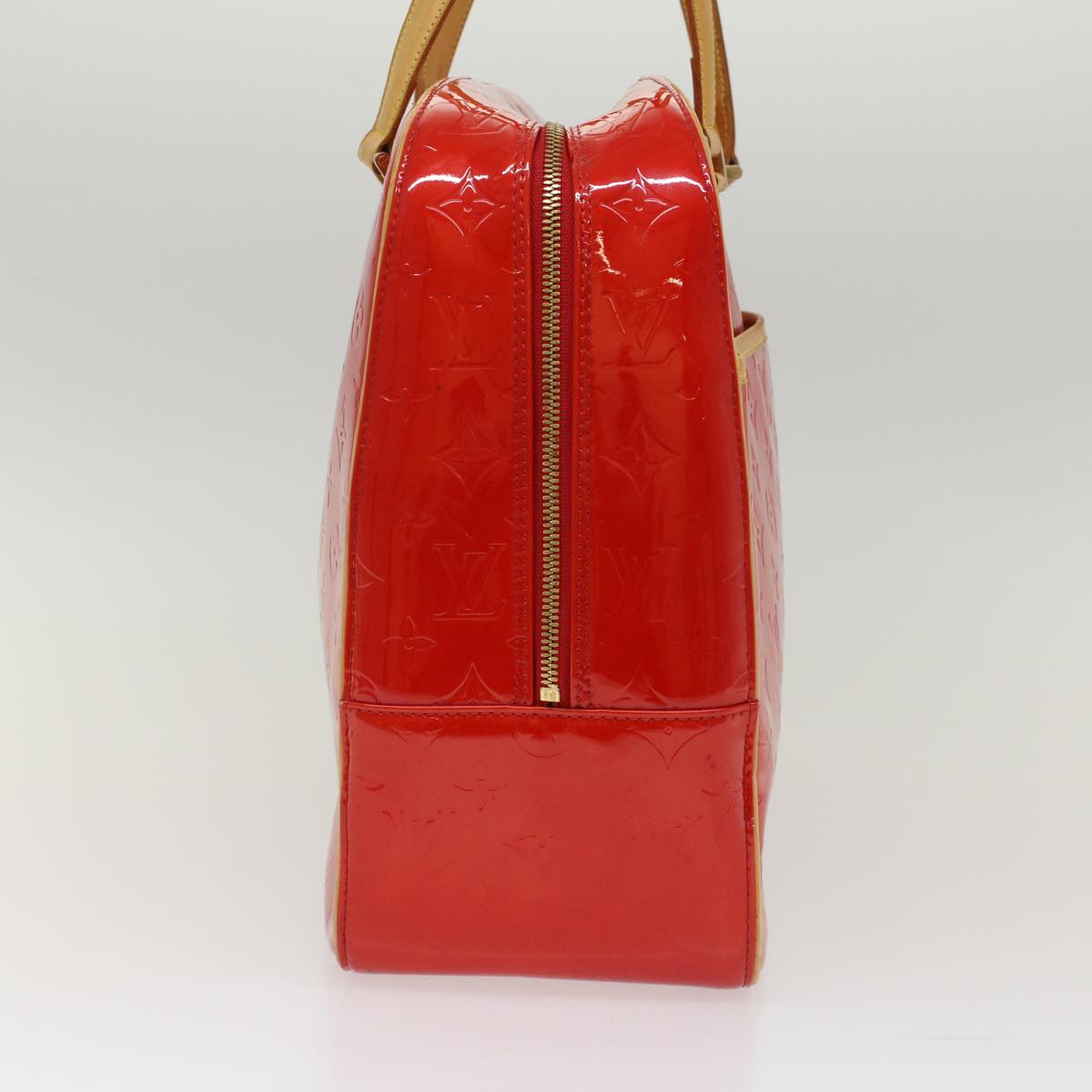 LOUIS VUITTON Monogram Vernis Sutton Hand Bag Red M91080 LV  49006