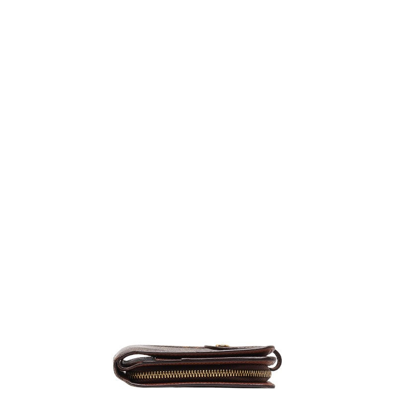 Louis Vuitton Monogram Portepapier Double Fold Wallet M61207 Brown PVC Leather  Louis Vuitton