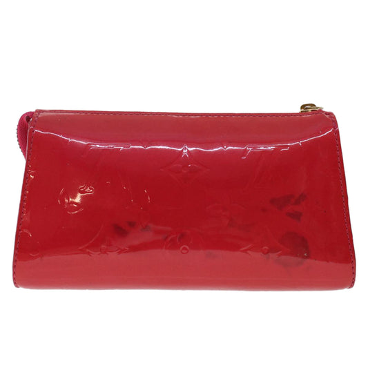 LOUIS VUITTON Monogram Vernis Trousse Cosmetic Pouch Rose Pop M93647 Auth 49159