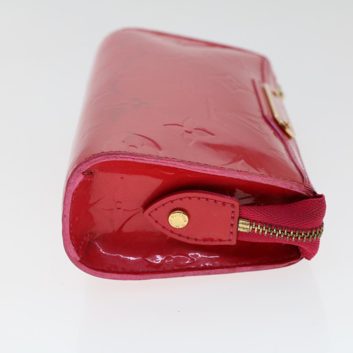LOUIS VUITTON Monogram Vernis Trousse Cosmetic Pouch Rose Pop M93647 Auth 49159