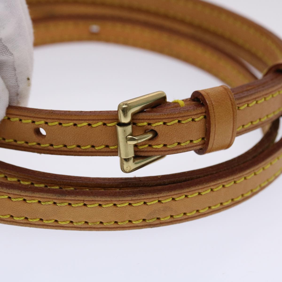 LOUIS VUITTON Shoulder Strap Leather 37"-44.1" Beige LV  49256