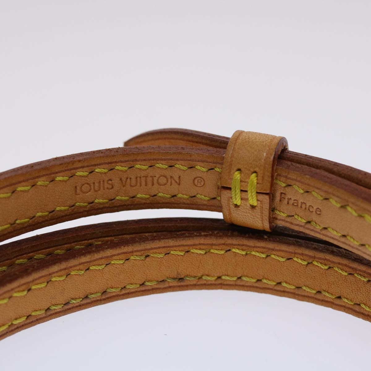 LOUIS VUITTON Shoulder Strap Leather 37"-44.1" Beige LV  49256
