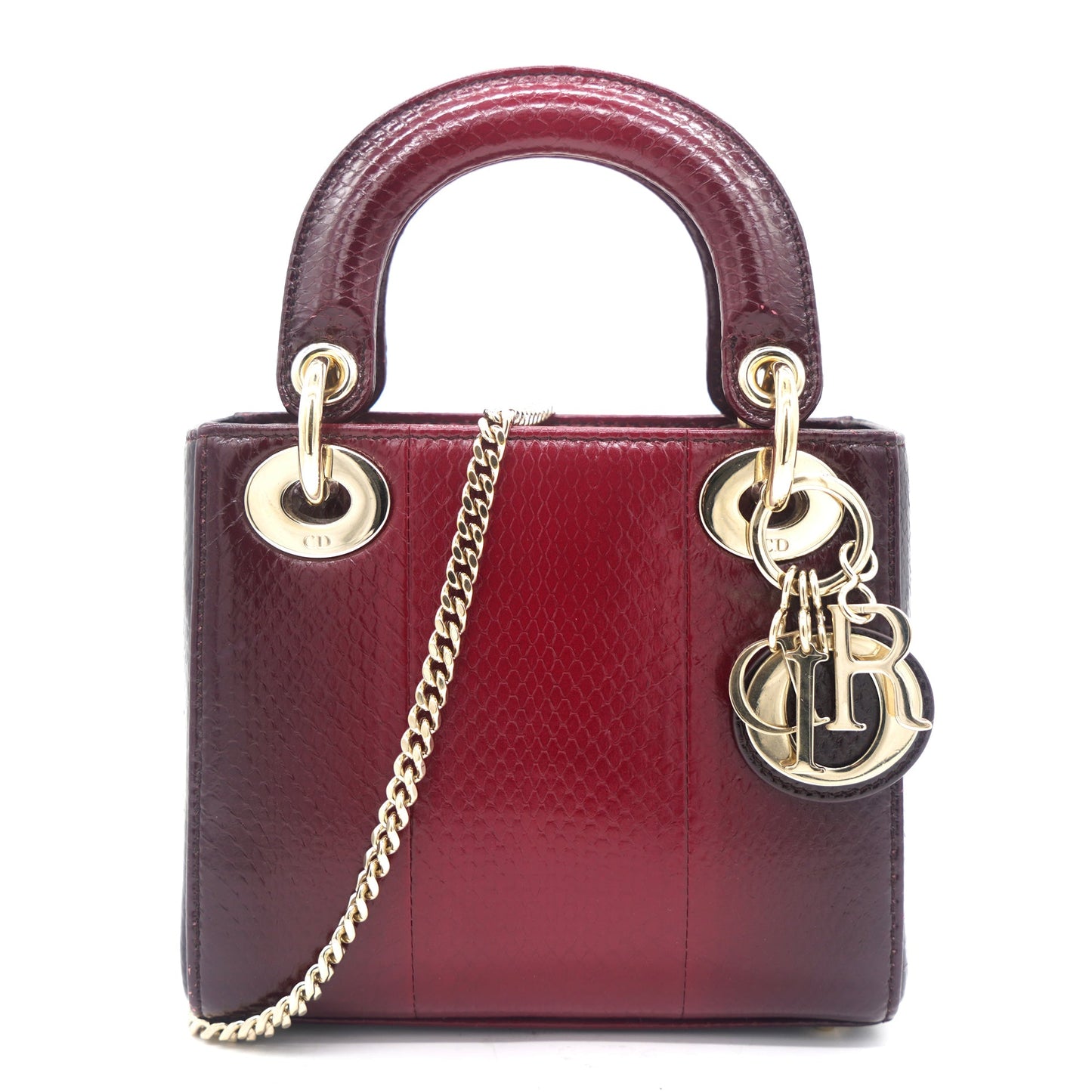 Dior Python Mini Lady Dior Bag Red