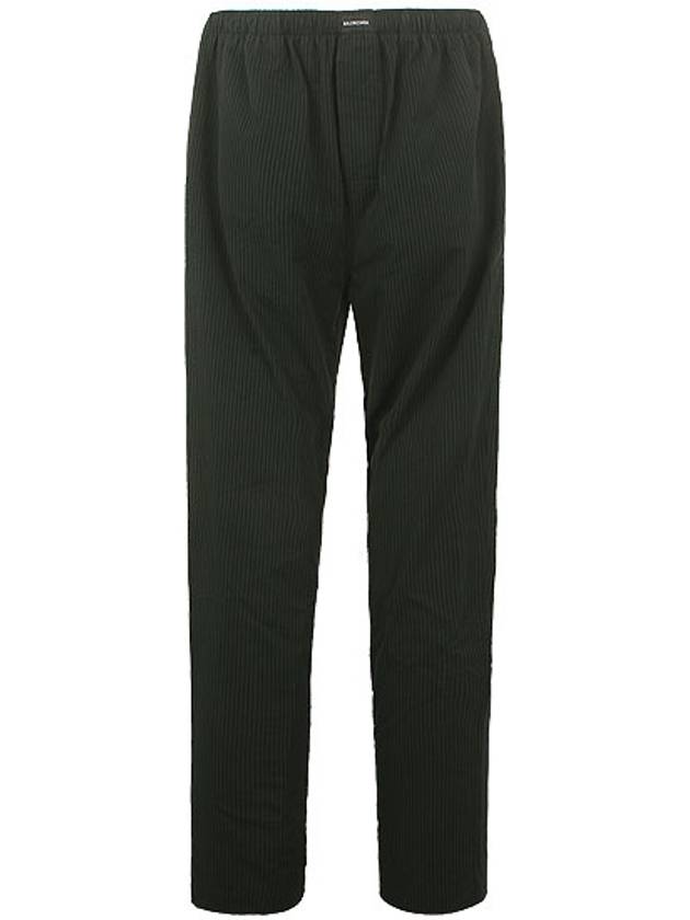 Luxury Balenciaga  Striped Cotton Straight Pants Cypress Green