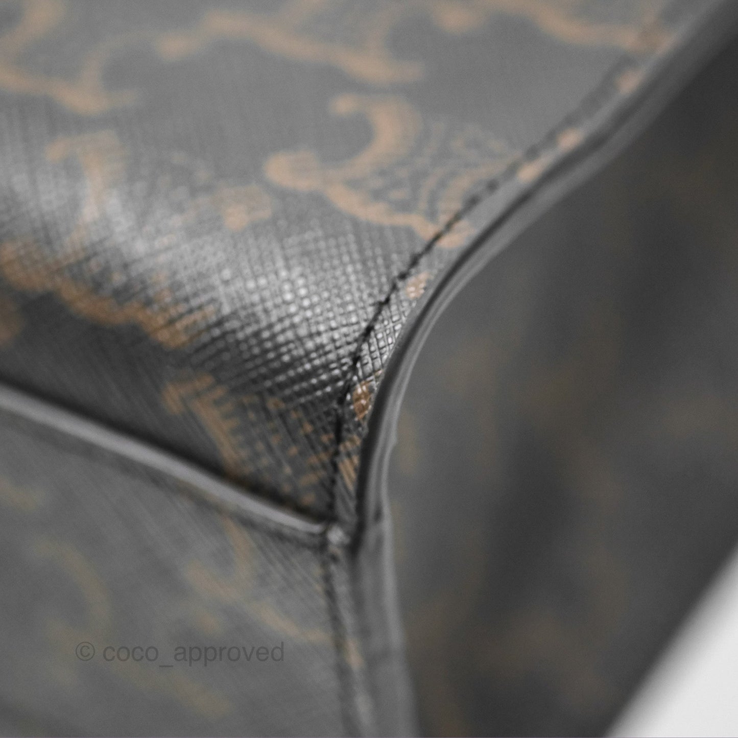 Celine Small Vertical Cabas Tote Triomphe Canvas Tan