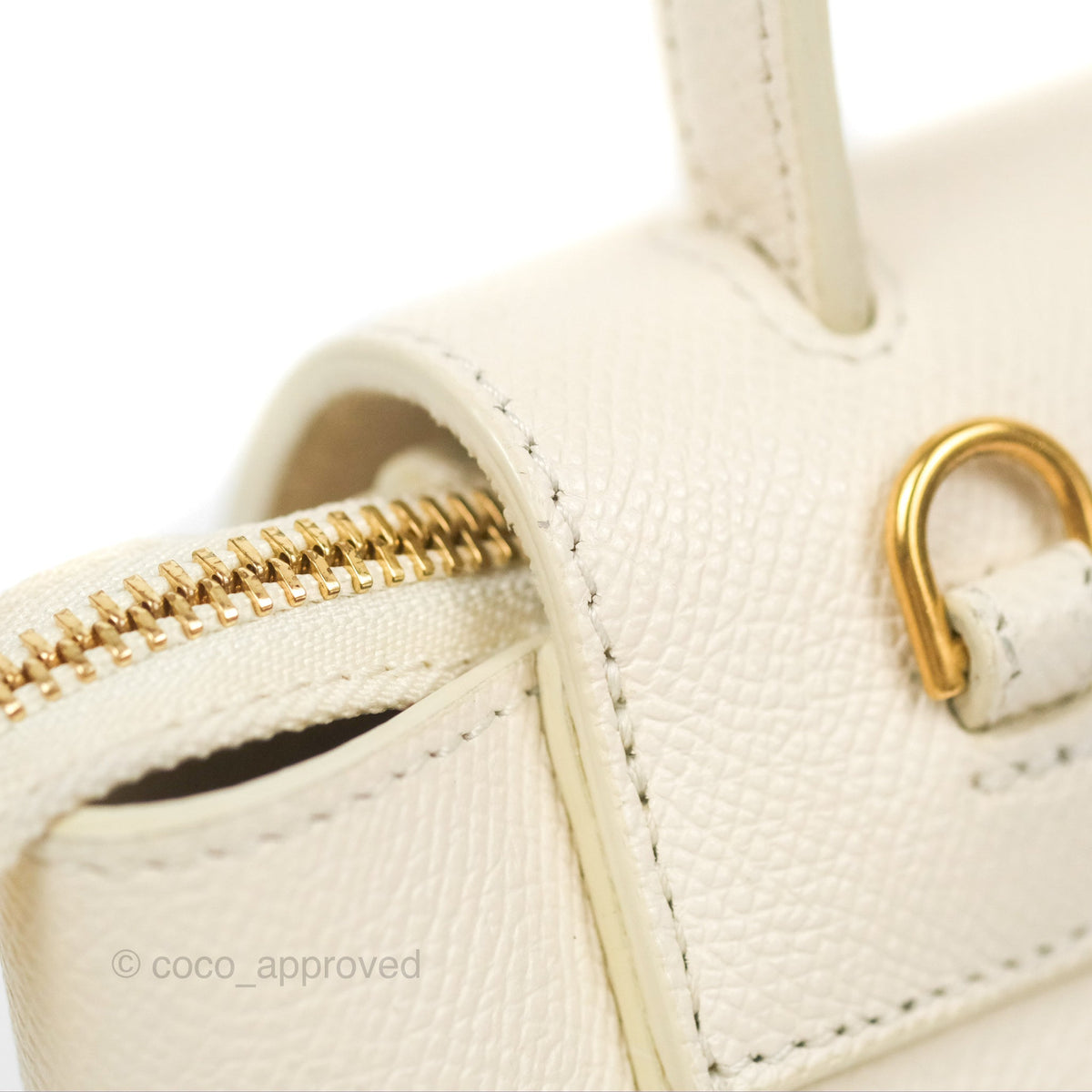 Celine Pico Belt Bag White Grained Calfskin Gold Hardware