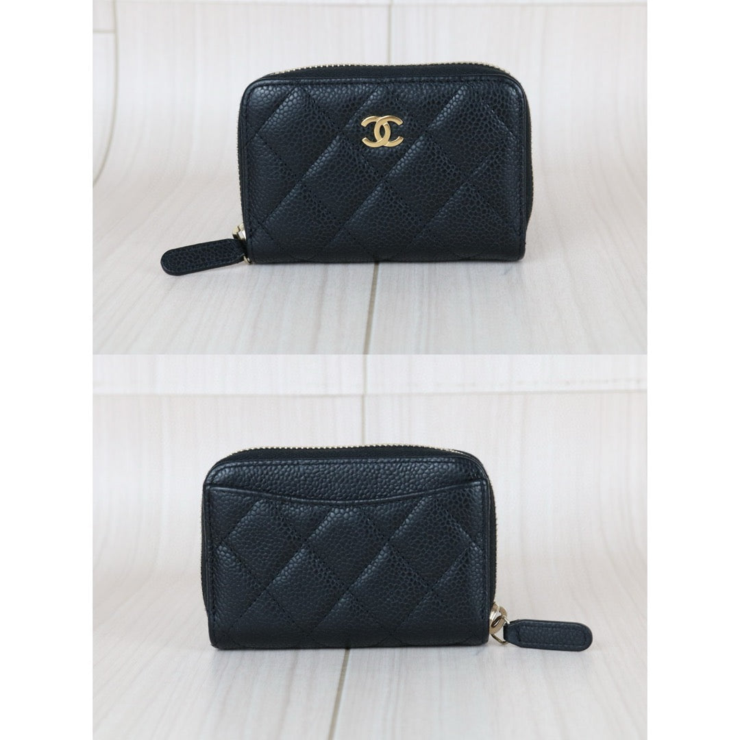 Very Good ( Rank A) ｜CHANEL Caviar Skin Leather Calf  Wallet Black Made In 2018 Year｜X25050603