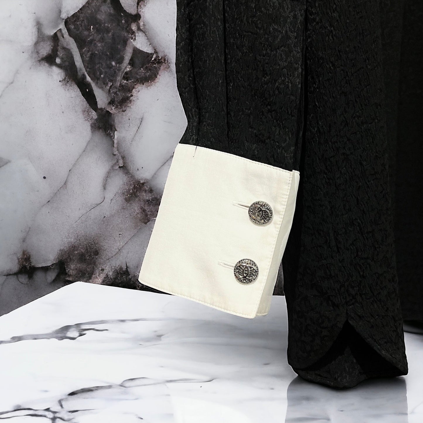 Chanel Chemisier robe noir et blanc Noir 38