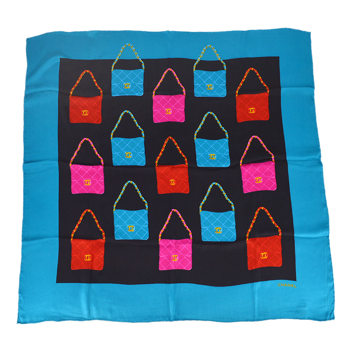 Chanel Scarf Blue Small Good