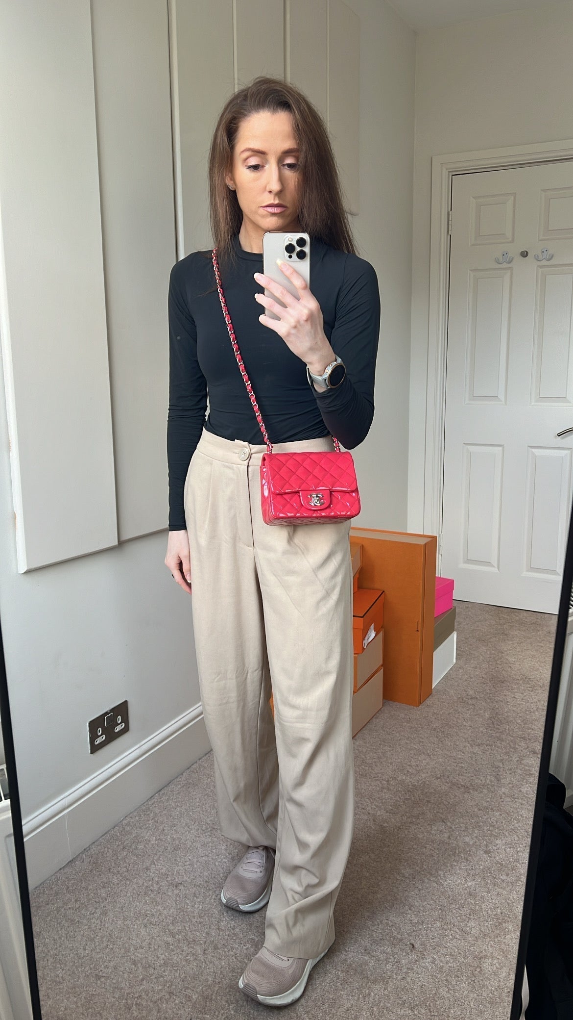 Chanel Square Mini Classic Flap in Pink Patent
