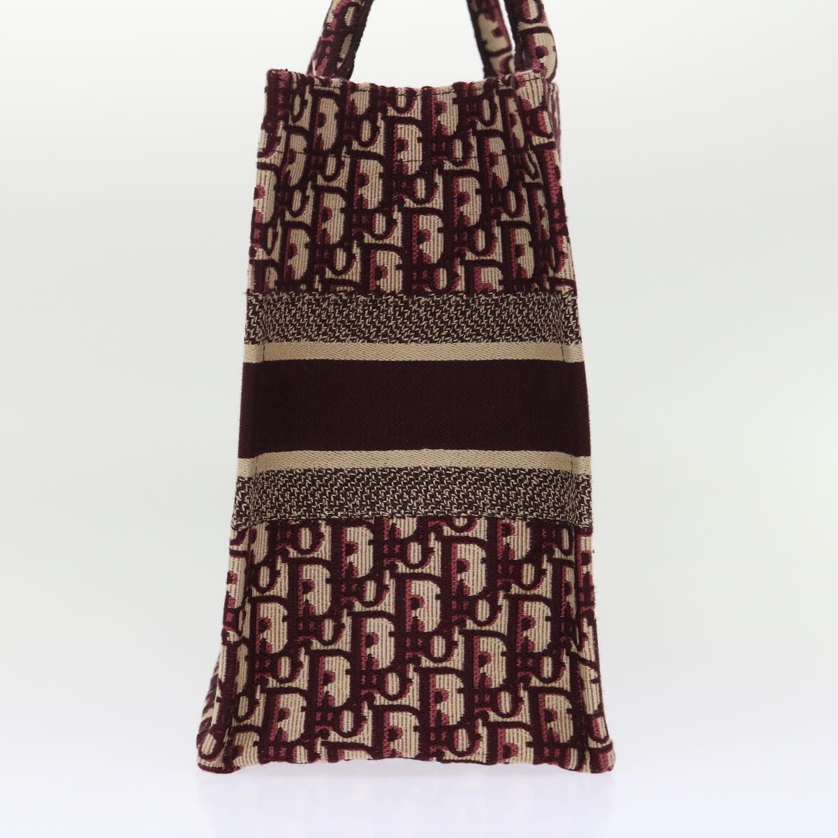 CHRISTIAN DIOR Trotter Canvas Oblique Tote Bag Bordeaux M1296 ZRIW Auth 49935A