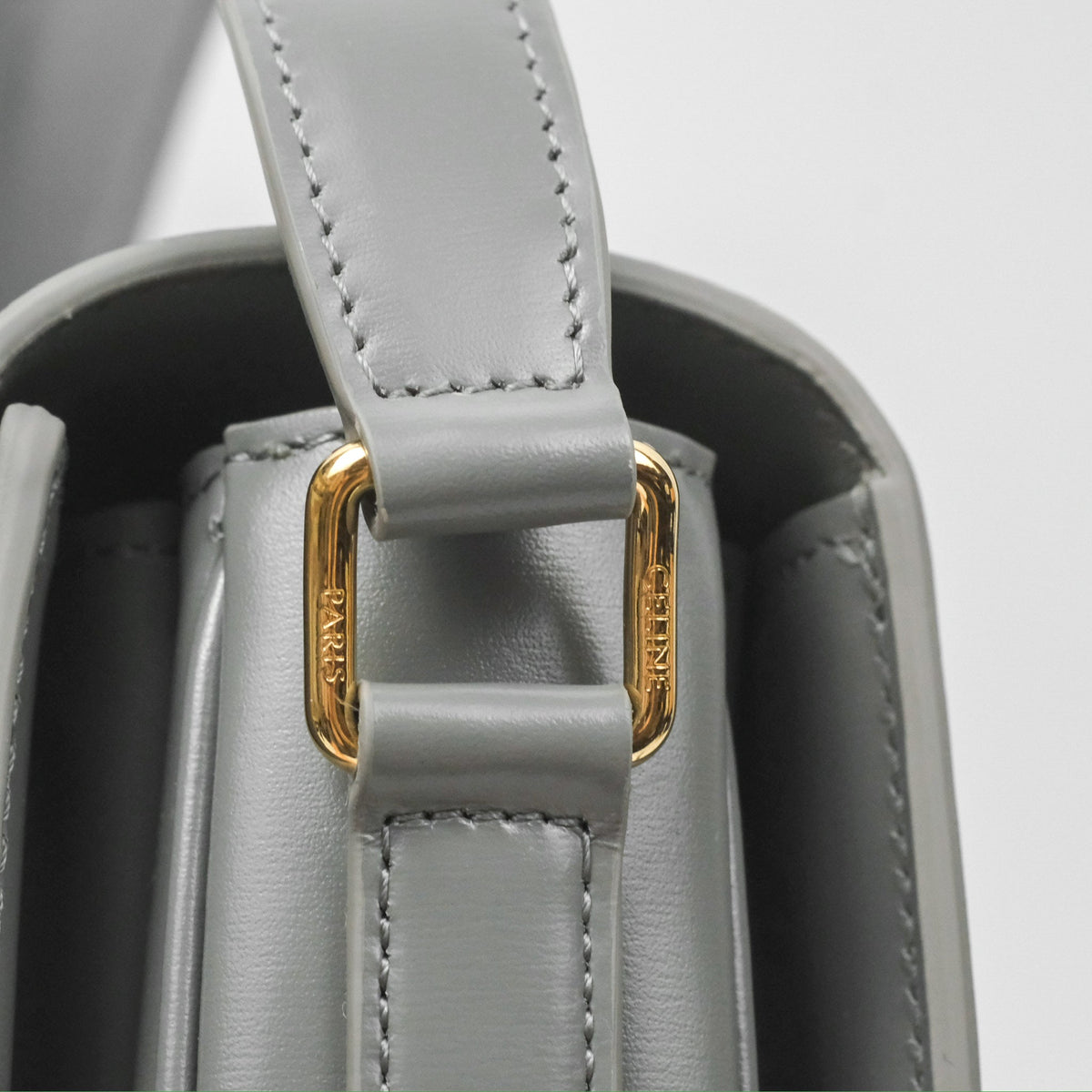 Celine Medium Triomphe Bag Zinc Shiny Calfskin