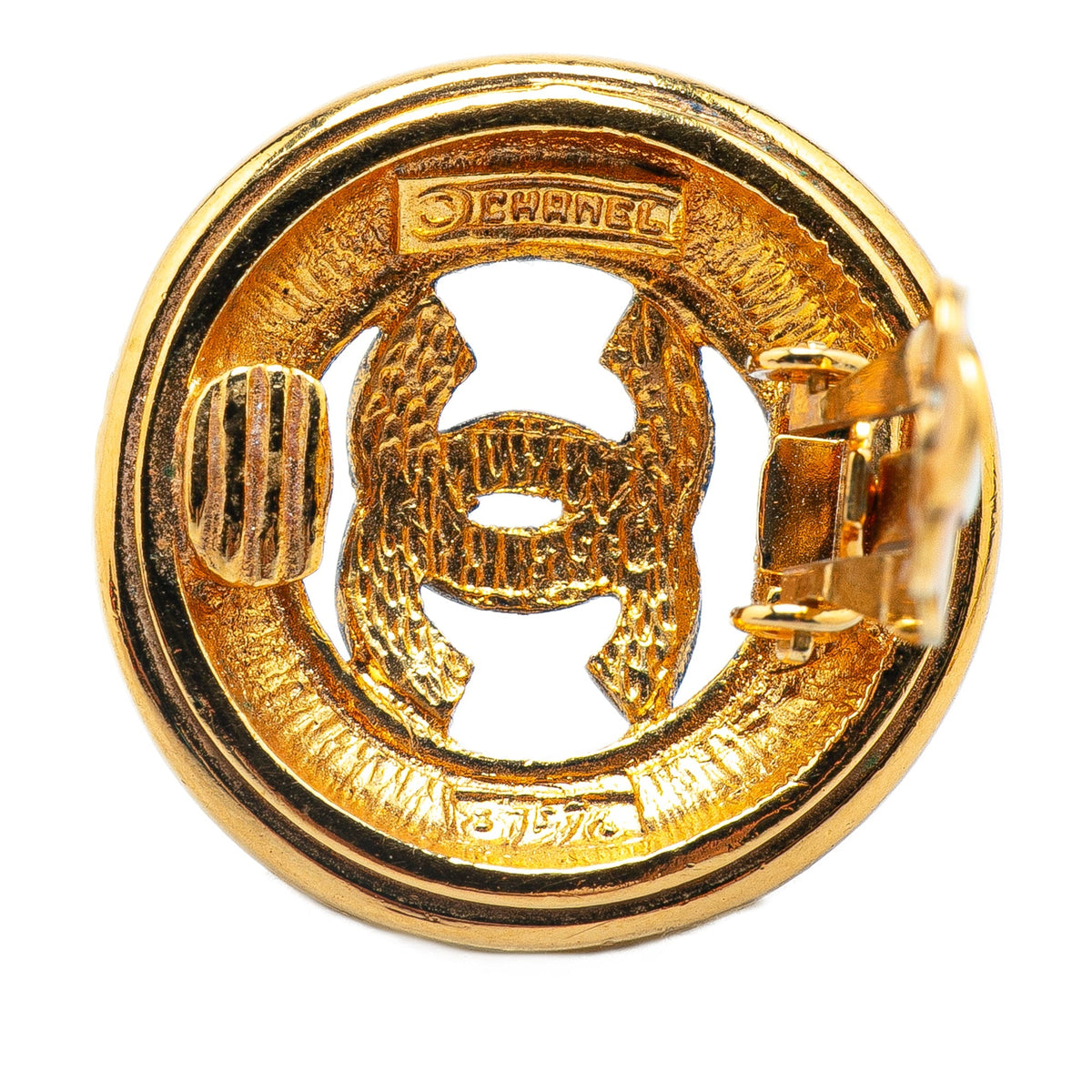 Gold Chanel Gold Plated CC Clip On Earrings