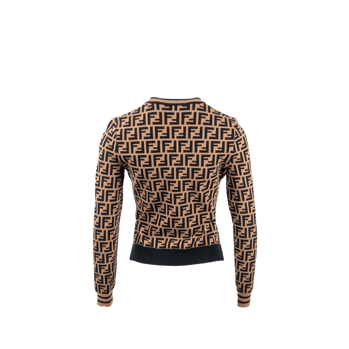 Fendi Size 36 FF Sweater Viscose/Polyester Brown/Black