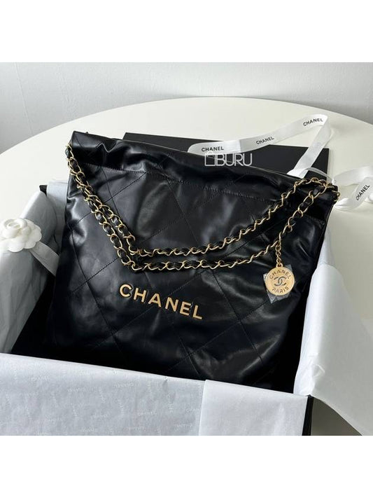 22 bags small black gold AS3260 Chanel