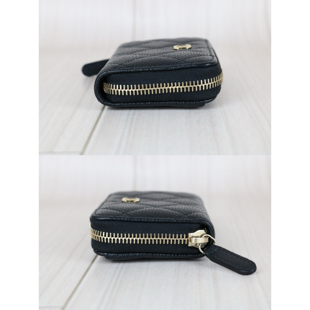 Very Good ( Rank A) ｜CHANEL Caviar Skin Leather Calf  Wallet Black Made In 2018 Year｜X25050603