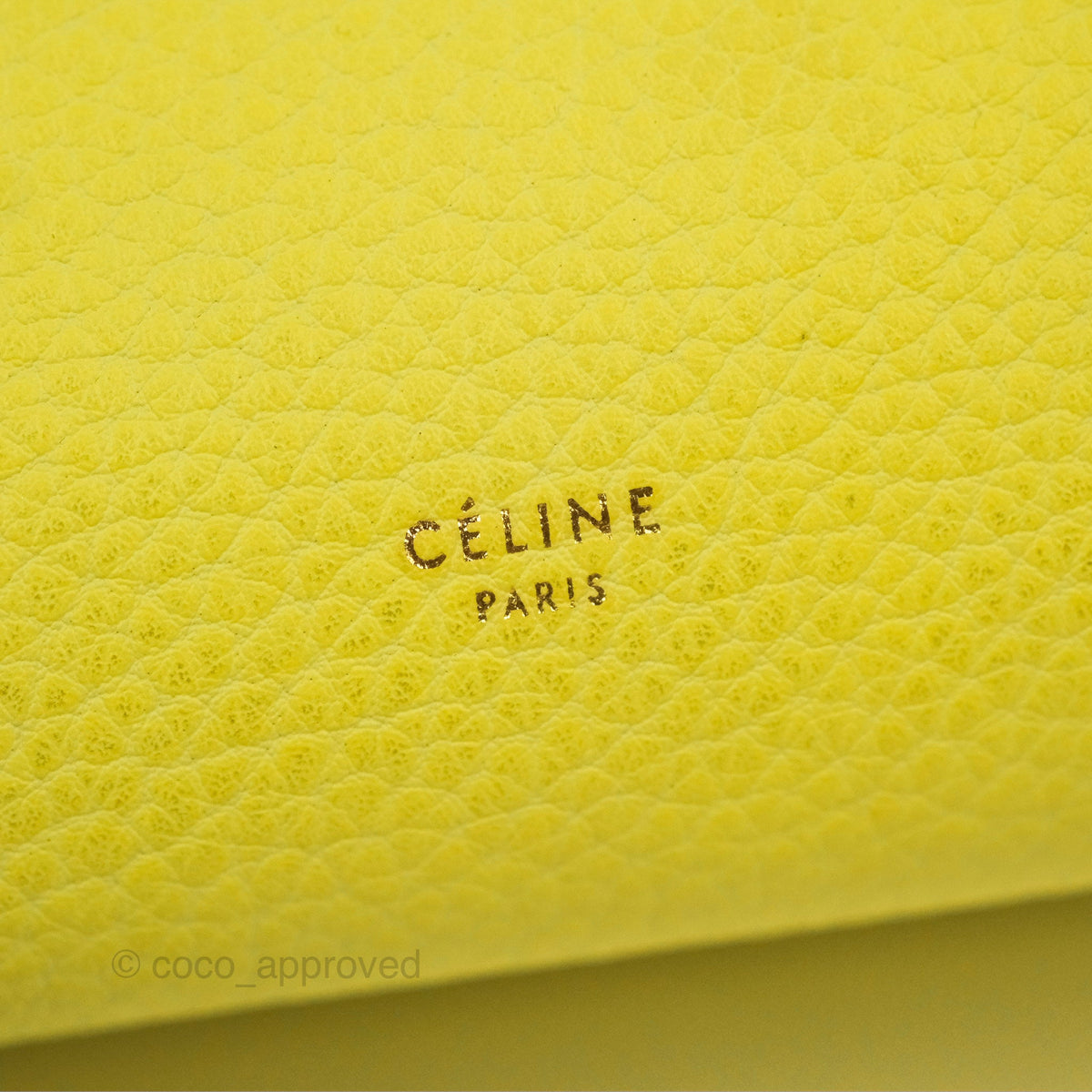 Celine Small Tie Knot Bag Yellow Grained Leather