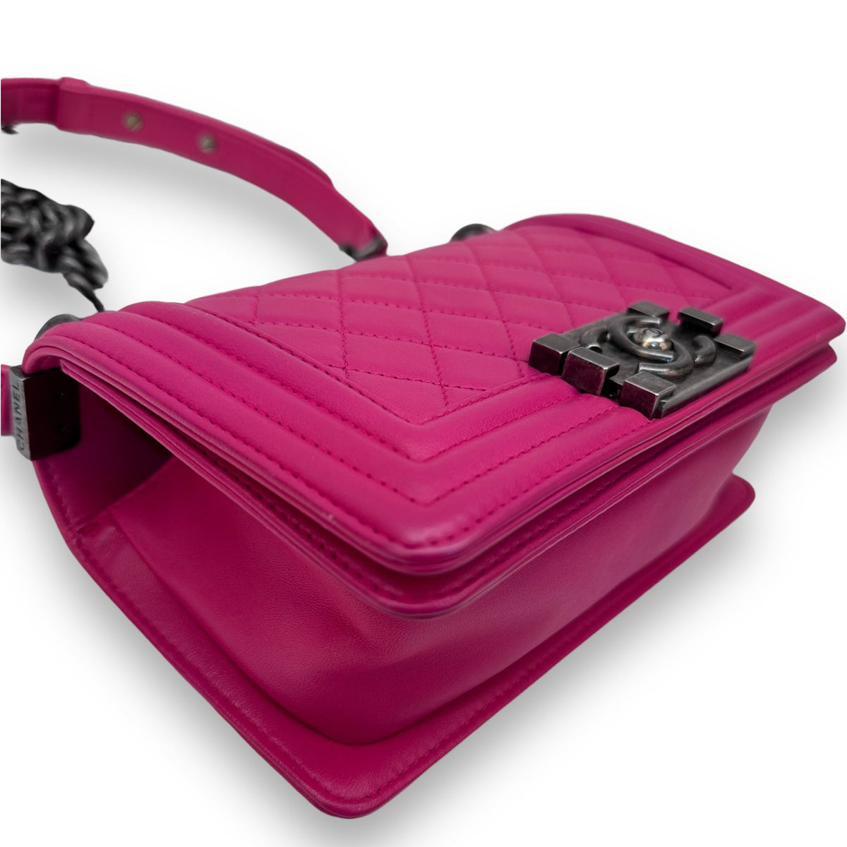 Chanel Small Boy Pink Lambskin Flap Bag