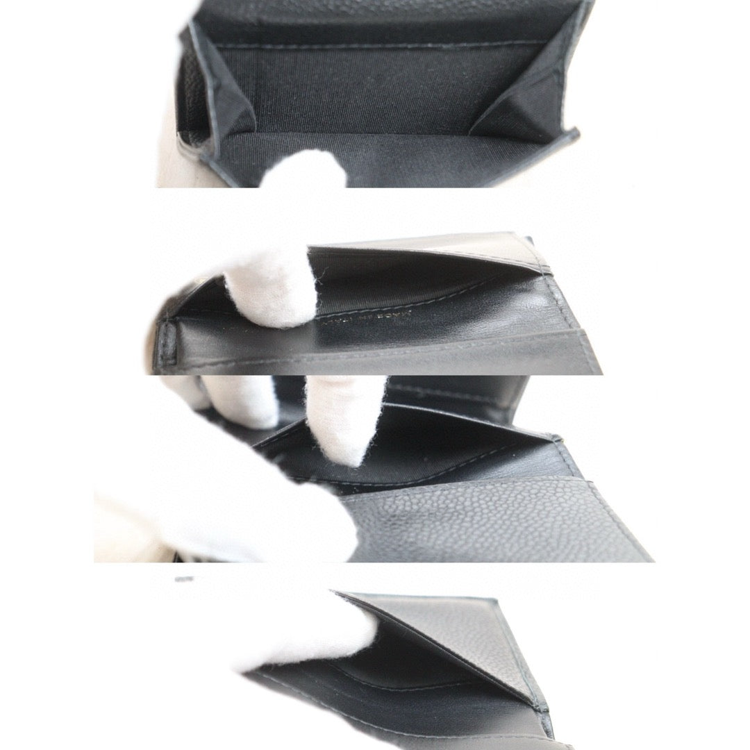 Very Good ( Rank A)｜CHANEL Caviar Skin Leather Calf Leather Wallet Black Made In 2019 Year｜VT25030132