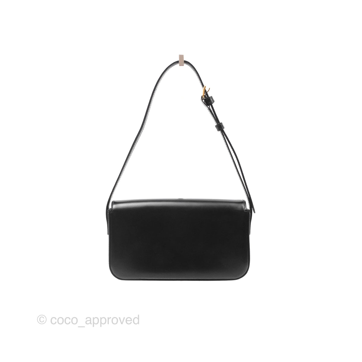 Celine Triomphe Shoulder Bag Black Calfskin