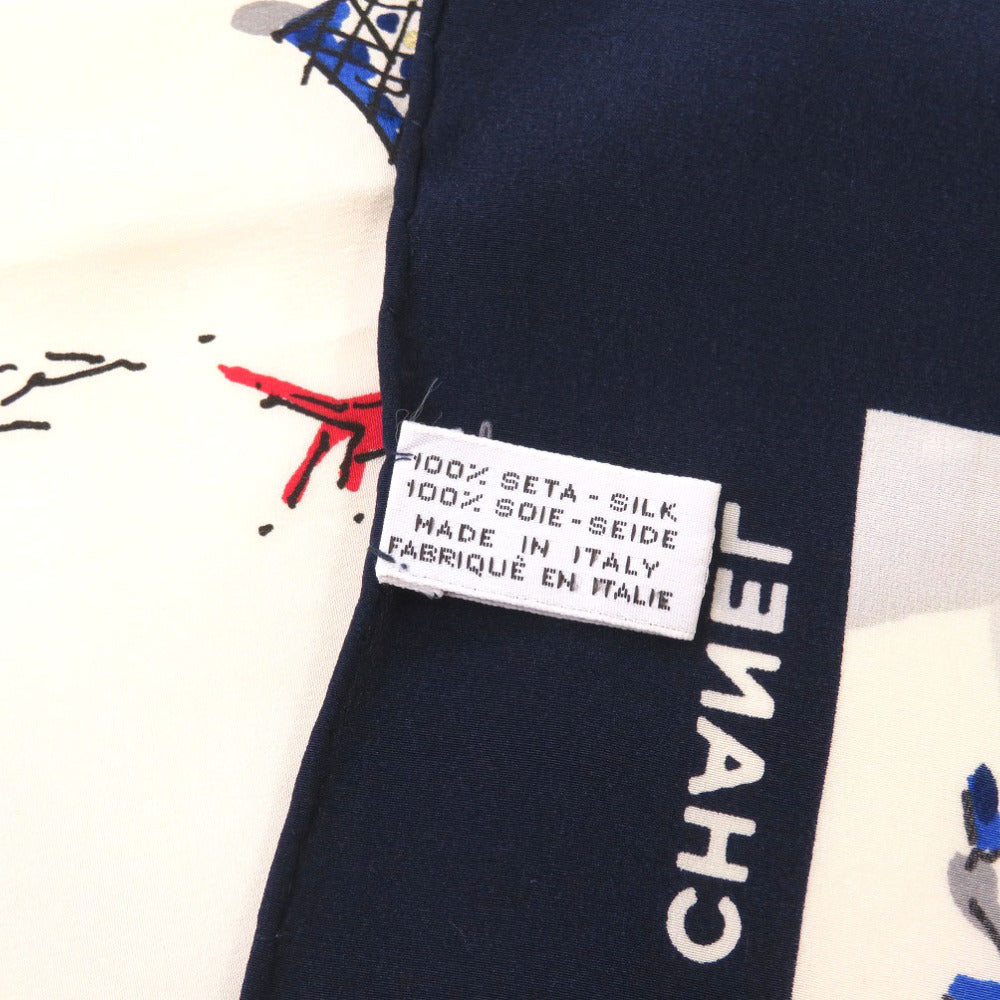 CHANEL scarf silk beige Coco Chanel