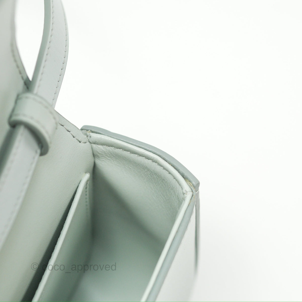 Celine Mini Claude Triomphe Bag Shiny Calfskin Soft Blue