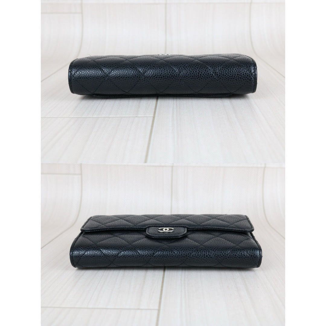 Very Good ( Rank A)｜CHANEL Caviar Skin Black Long Wallet Made In 2014 - 2015 Year｜X25050604