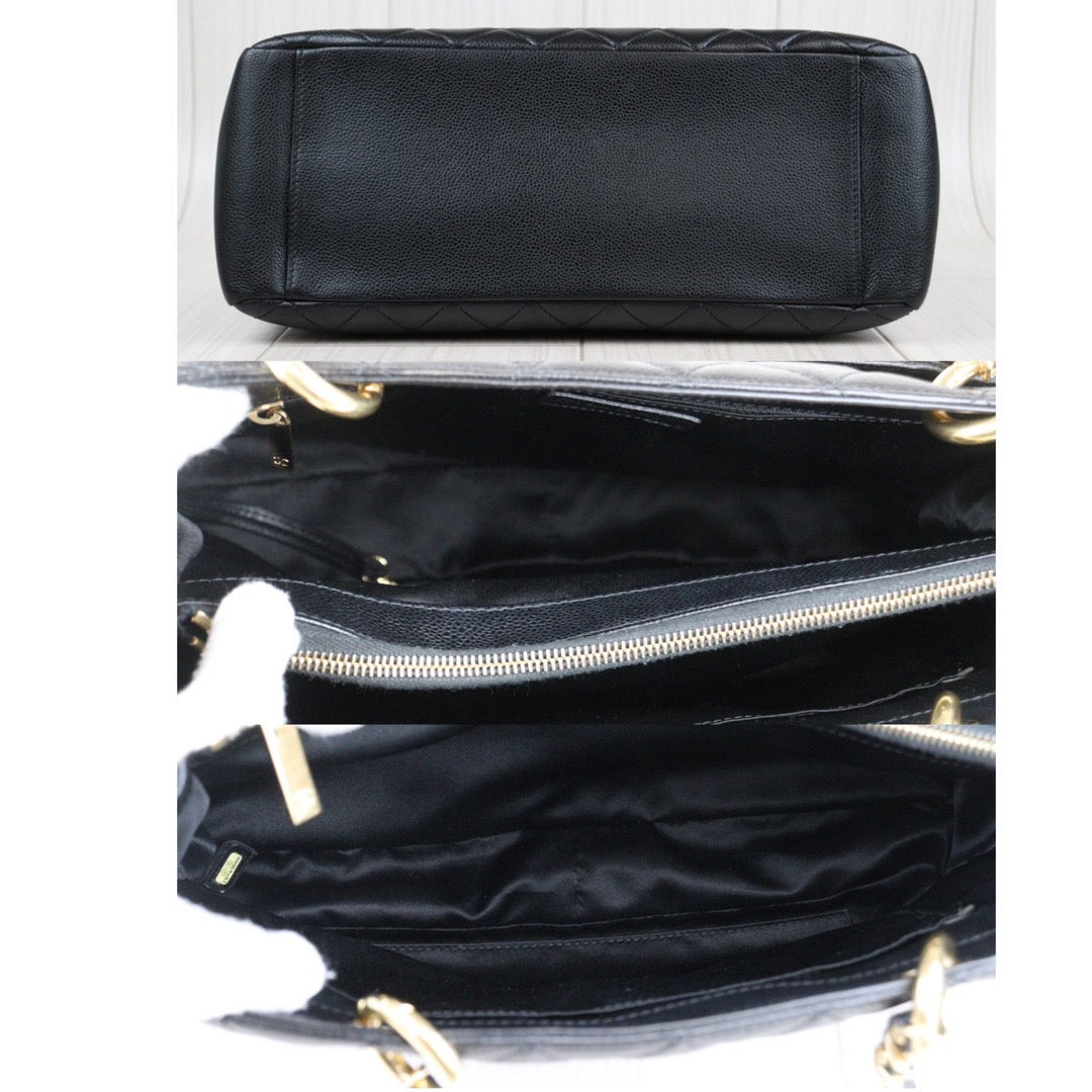 Rank A ｜ CHANEL Matrasse GST Chain Tote Bag Caviar Skin Black  Made In 2014 Year｜24012201
