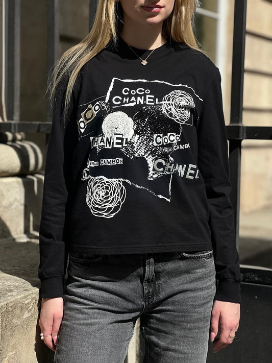 Chanel - T-shirt manches longues T36