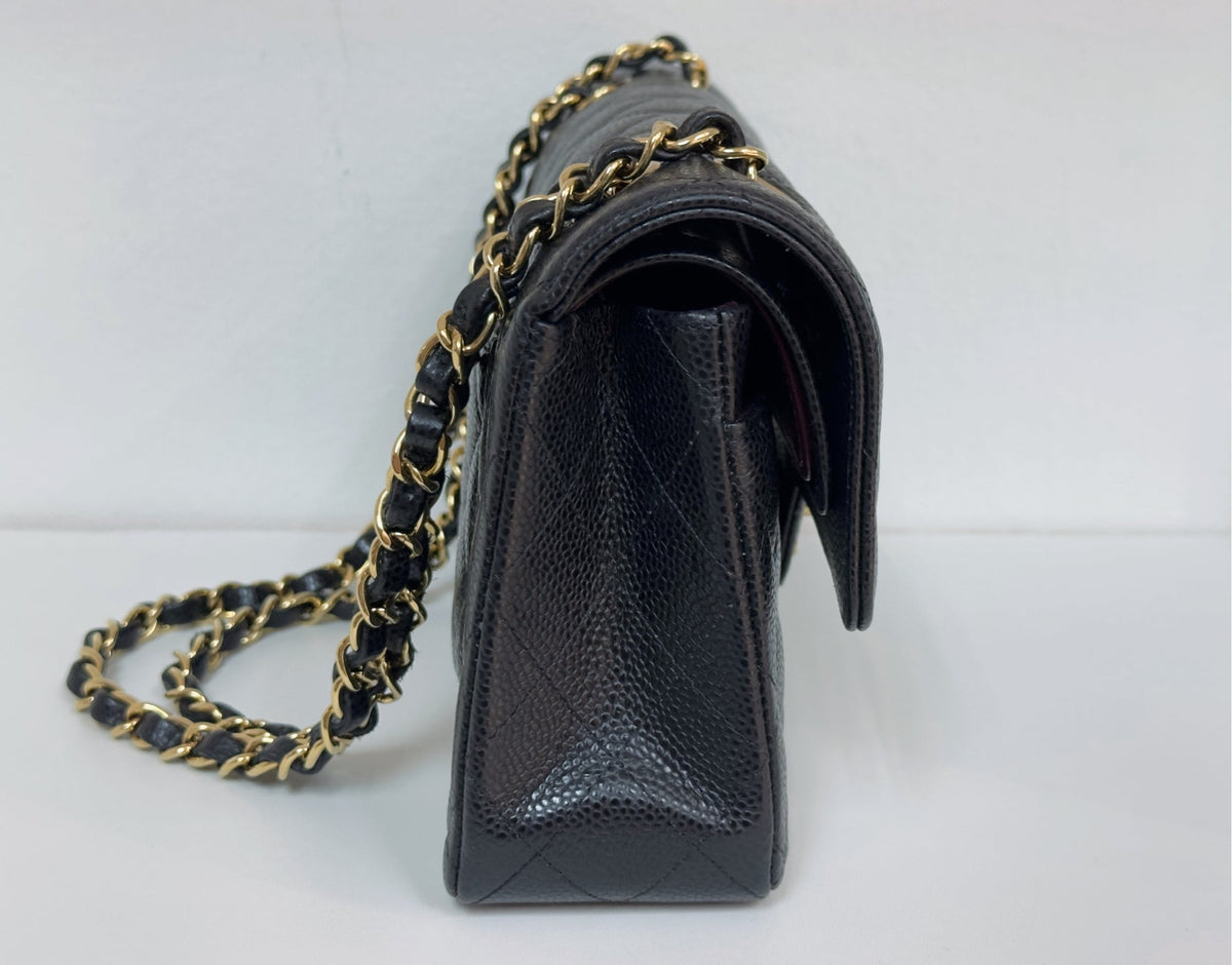 Chanel Small Classic Quilted Caviar Double Flap Bag Black