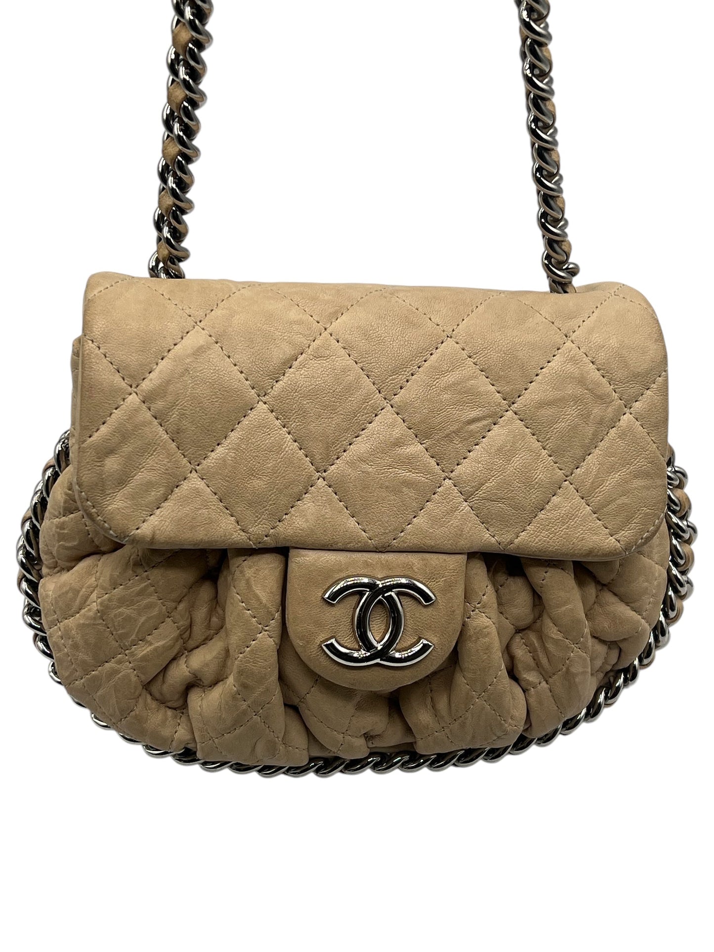 Chanel - sac chain around cuir beige