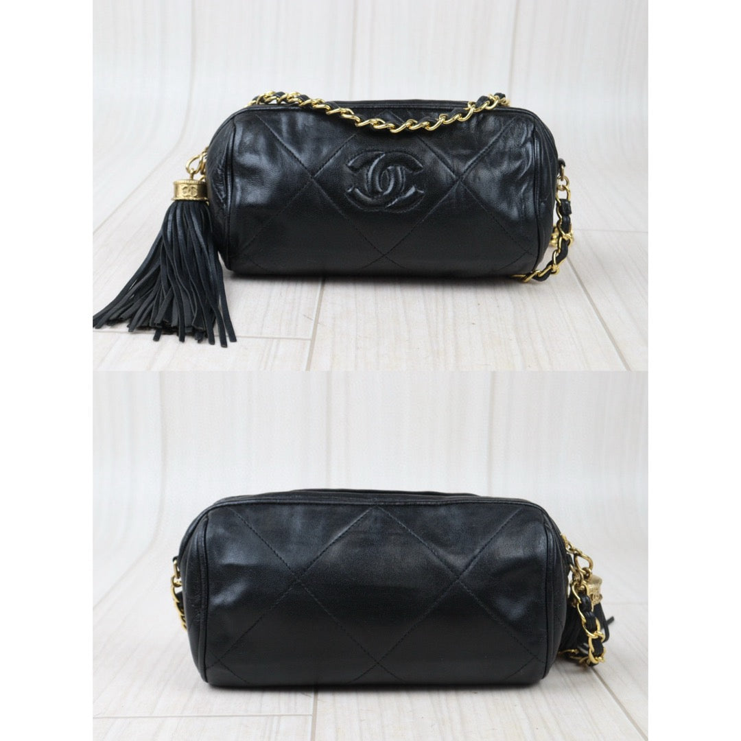 Good ( Rank AB)｜ CHANEL Lamb Skin Shoulder Bag Black  Made in 1986-1988Year ｜VT25030111