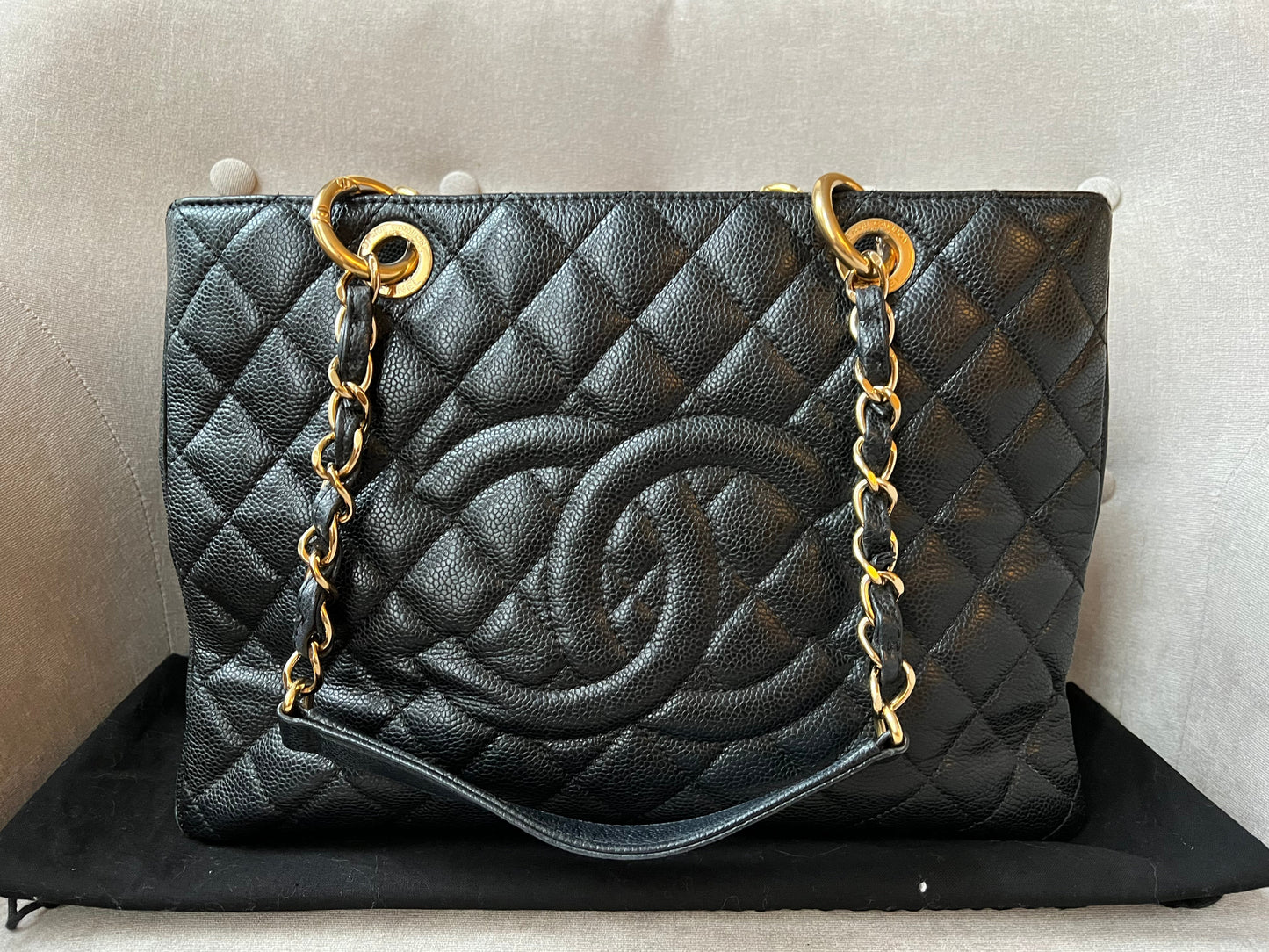 Chanel Black Caviar Grand Shopper Tote